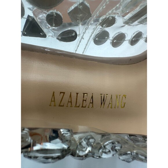 Azalea Wang Bonnie Women's Sz 10 Clear Rhinestone Encrusted Pumps Stiletto Heels - Picture 14 of 14